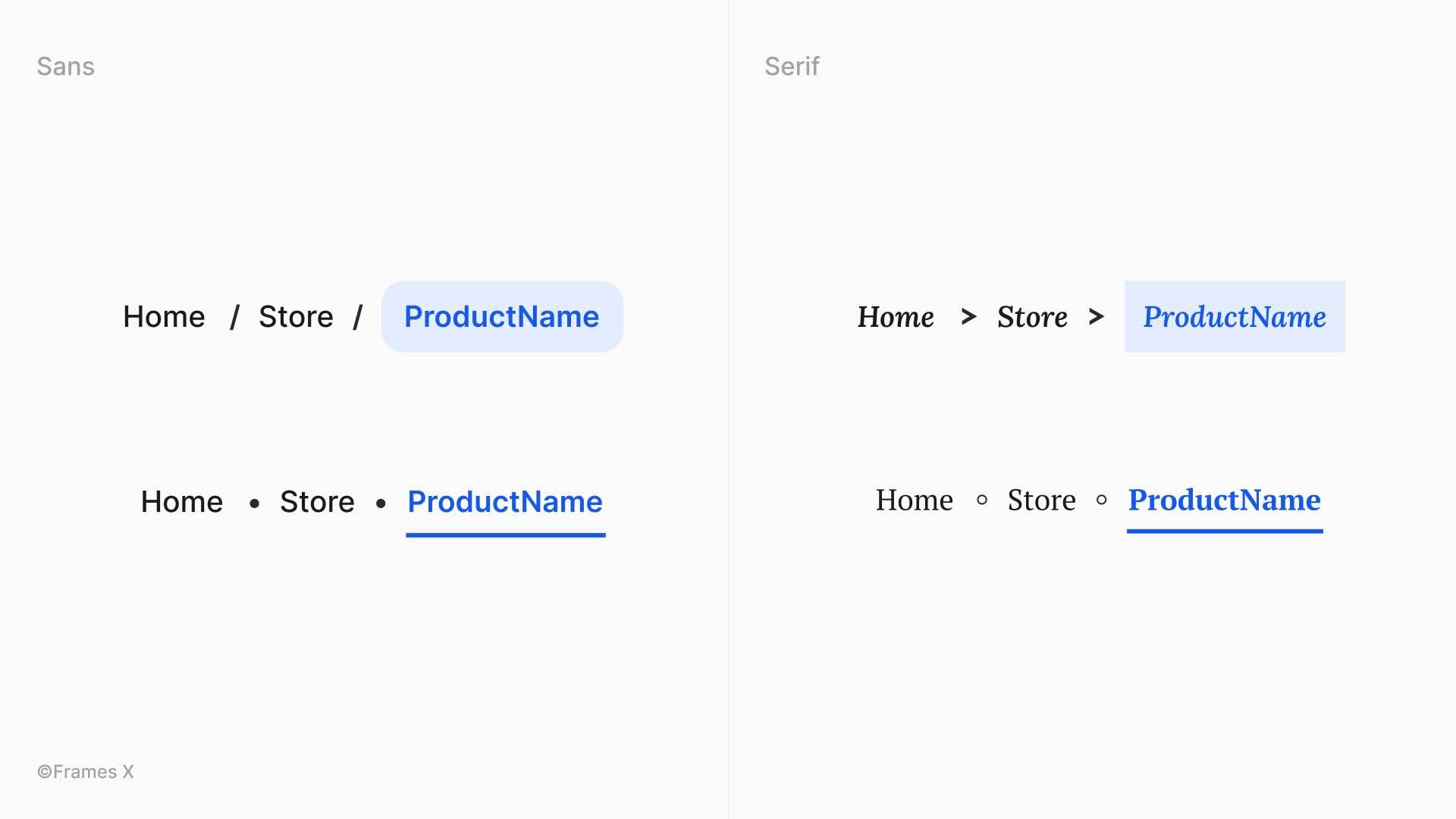 Breadcrumbs UI Component with Unicode Symbols